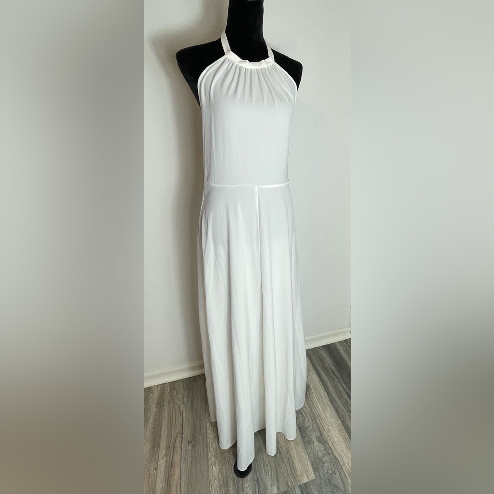 White Halter Maxi Dress